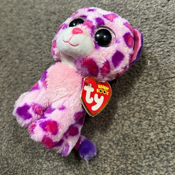 RETIRED TY BEANIE BOO GLAMOUR THE LEOPARD MINT WITH TAGS 6” - Picture 2 of 3